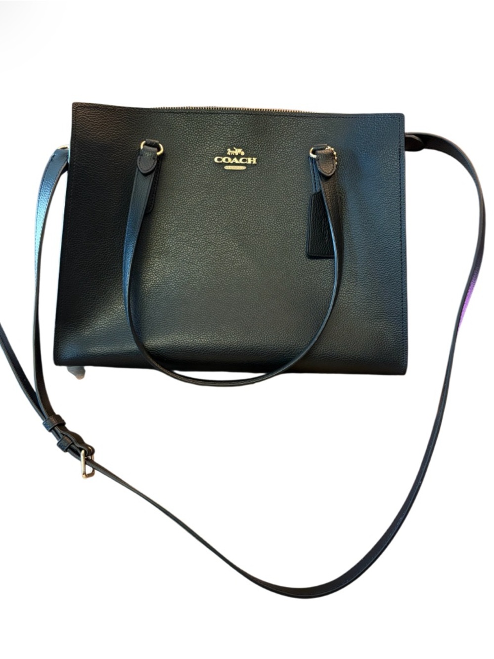 Coach Black Classic Tatum Carryall Top-Handle Handbag C4073 - Picture 2 of 16